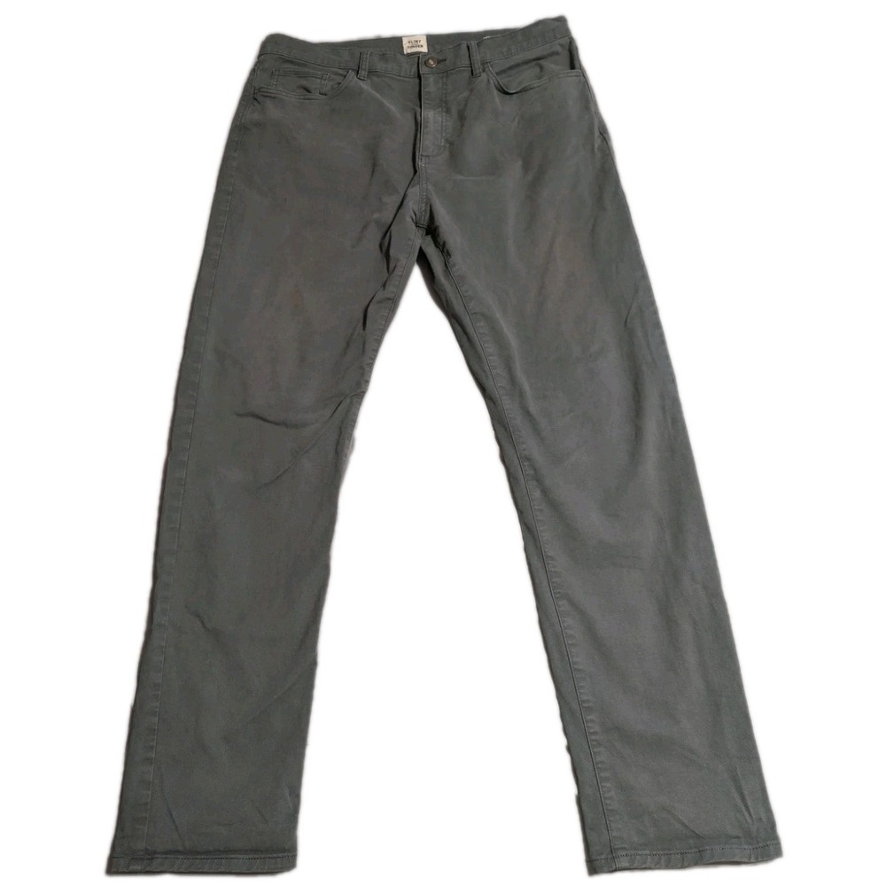 Flint and Tinder 365 Pants Mens 36x32 Gray Tapered Fit Stretch Chino Casual